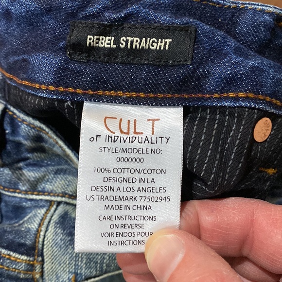 NWT Cult of Individuality Sample Rebel Straight Selvedge Denim Jeans #C197 - Picture 7 of 11